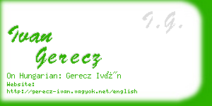 ivan gerecz business card